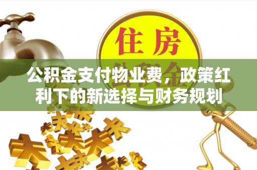 温宿公积金支付物业费，政策红利下的新选择与财务规划