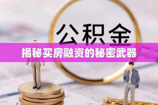 温宿揭秘买房融资的秘密武器