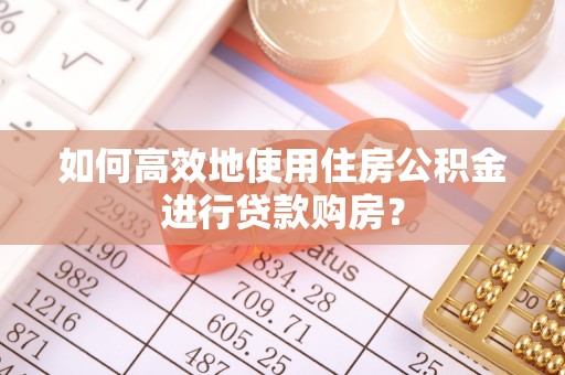 温宿如何高效地使用住房公积金进行贷款购房？
